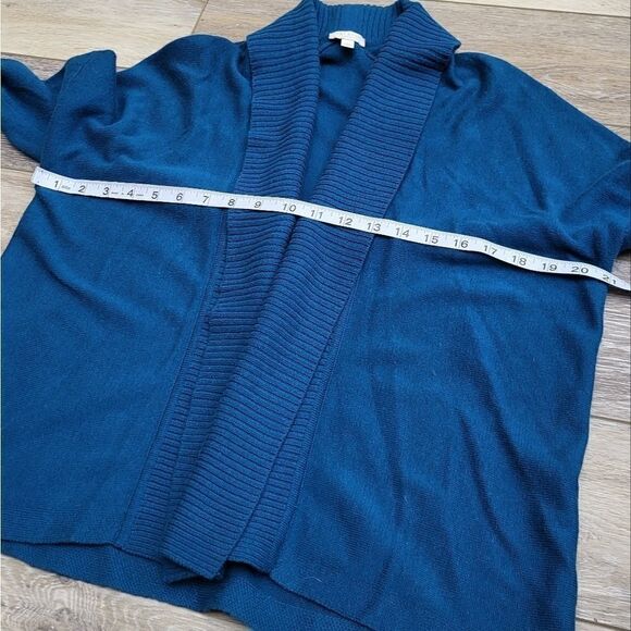 Talbots s/p dark teal cardigan ribbed edge - Picture 2 of 8